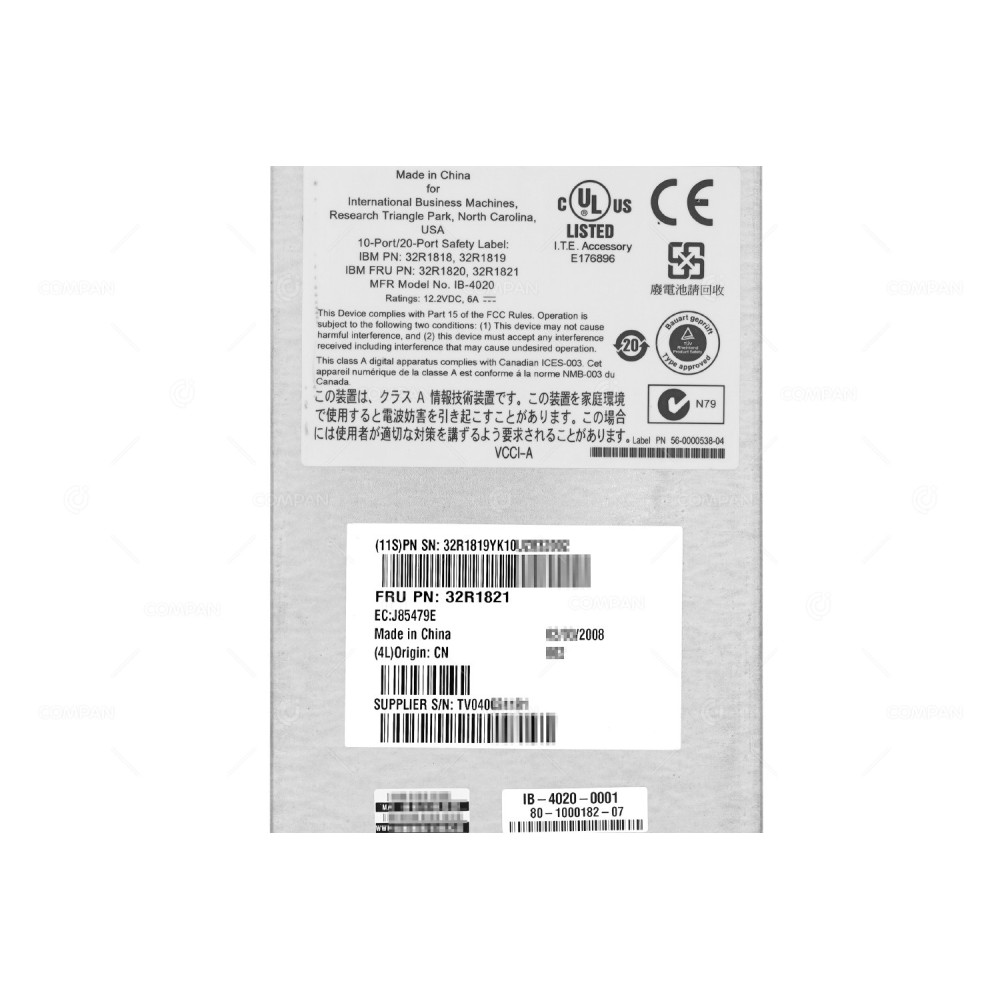 32R1821 IBM BROCADE 6 PORT SFP 4GB FIBRE CHANNEL SAN SWITCH MODULE